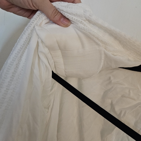 Gilli Crotchet Knit White Lined Blazer w/Shoulder Pads size Medium - Picture 8 of 9